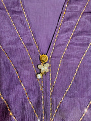 Lavender Minimalist Stone-Work Abaya Without Hijab