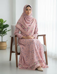 Tehnoor Blush Floral Stole for Women – 72 x 32 Inches | Elegant Hijab & Abaya Accessory | Modest Fashion India