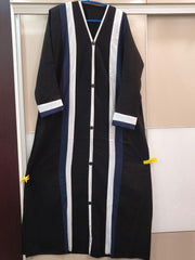 Tehnoor Black Striped Abaya