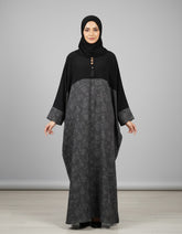 Tehnoor Midnight Onyx Butterfly Abaya – Premium Crepe & Printed Nida Kaftan with Tassel Detail – 54" Length, 31" Bust