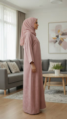 Tehnoor Pink Mist Serenity Abaya