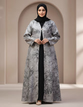 Tehnoor Silver Mist Marble Abaya
