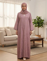 Tehnoor Pink Mist Serenity Abaya