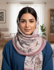 Tehnoor Blush Botanical Stole for Women – 72 x 32 Inches | Elegant Hijab & Abaya Accessory | Modest Fashion India