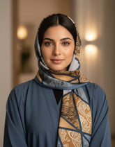 Tehnoor Amber Geometry Stole for Women – 72 x 34 Inches | Elegant Hijab & Abaya Accessory | Silk‑Feel Polyester | Modest Fashion India