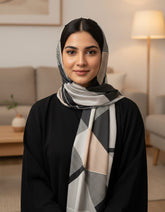 Tehnoor Monochrome Harmony Stole for Women – 72 x 34 Inches | Elegant Hijab & Abaya Accessory | Silk‑Feel Polyester | Modest Fashion India