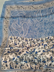 Tehnoor Azure Bloom Stole for Women – 72 x 34 Inches | Elegant Hijab & Abaya Accessory | Silk‑Feel Polyester | Modest Fashion India