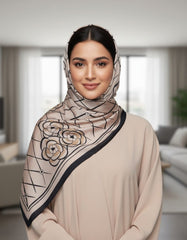 Tehnoor Beige Lattice Stole for Women – 72 x 34 Inches | Elegant Hijab & Abaya Accessory | Silk‑Feel Polyester | Modest Fashion India