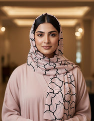 Tehnoor Blush Vein Stole for Women – 72 x 34 Inches | Elegant Hijab & Abaya Accessory | Silk‑Feel Polyester | Modest Fashion India