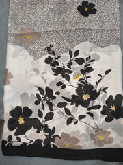 Tehnoor Charcoal Bloom Stole for Women – 72 x 34 Inches | Elegant Hijab & Abaya Accessory | Silk‑Feel Polyester | Modest Fashion India