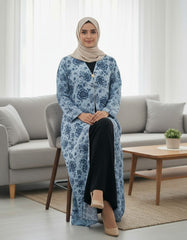 Tehnoor Azure Bloom Textured Abaya