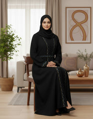 Tehnoor Midnight Vine Embroidered Abaya Grace in every stitch, elegance in every fold
