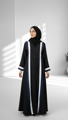 Tehnoor Black Striped Abaya