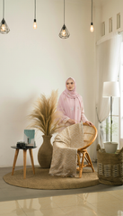 Light Pink Embroidered Stole with Floral Motif