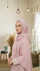 Light Pink Embroidered Stole with Floral Motif