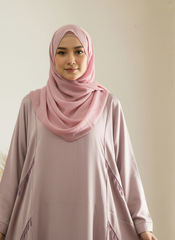 Soft-Toned Abayas with Matching Hijabs (Pink & Lavender Variants)