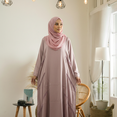 Soft-Toned Abayas with Matching Hijabs (Pink & Lavender Variants)