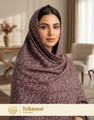Tehnoor Women’s Premium Brown Floral Pashmina Stole – Luxury Kashmiri Inspired Wrap