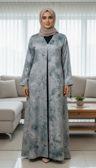 Tehnoor Silver Blue Marble Abaya