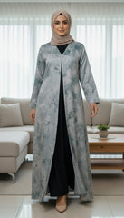 Tehnoor Silver Blue Marble Abaya