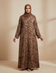 Tehnoor Nazakat Cocoa Swirl Abaya