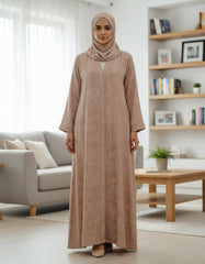 Tehnoor Brown Mist Serenity Abaya