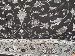 Tehnoor Noir Floral Stole for Women – 72 x 32 Inches | Elegant Hijab & Abaya Accessory | Modest Fashion India