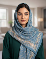 Tehnoor Sky Bloom Stole for Women – 72 x 32 Inches | Elegant Hijab & Abaya Accessory | Modest Fashion India