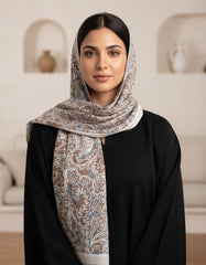Tehnoor Cocoa Paisley Stole for Women – 72 x 32 Inches | Elegant Hijab & Abaya Accessory | Modest Fashion India