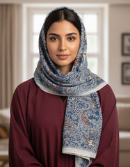 Tehnoor Indigo Paisley Stole for Women – 72 x 32 Inches | Elegant Hijab & Abaya Accessory | Modest Fashion India
