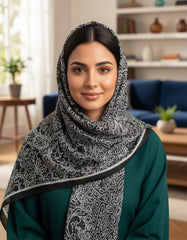 Tehnoor Noir Paisley Stole for Women – 72 x 32 Inches | Elegant Hijab & Abaya Accessory | Modest Fashion India