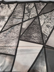 Tehnoor Graphite Geometry Stole for Women – 72 x 34 Inches | Elegant Hijab & Abaya Accessory | Silk‑Feel Polyester | Modest Fashion India