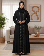 Tehnoor Midnight Vine Embroidered Abaya Grace in every stitch, elegance in every fold