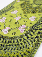 Pear Green Heavy Lawn Cotton Unstitched Suit with Printed Dupatta