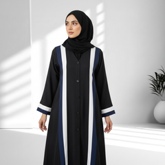 Tehnoor Black Striped Abaya